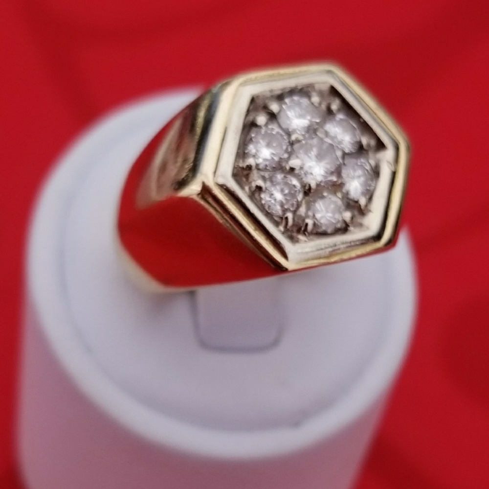 14k diamond mens ring
